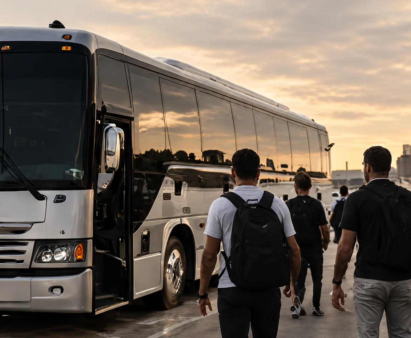 Team arriving for coordinated ground transportation